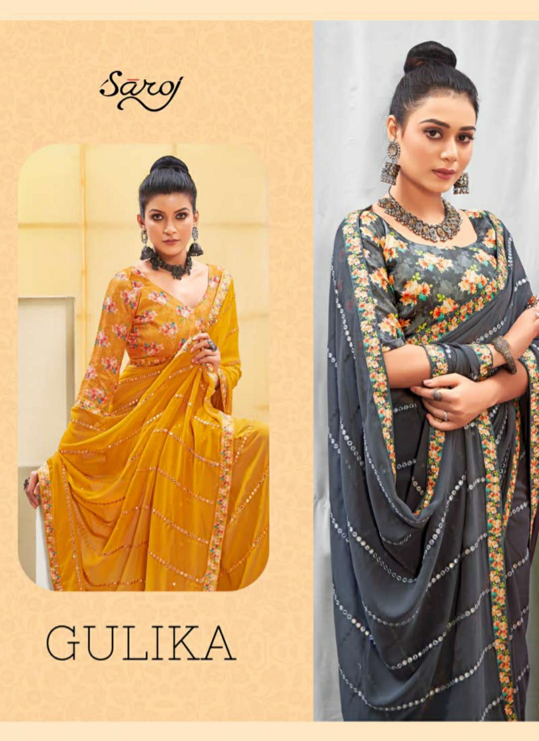 Saroj Gulika Fancy Stylish Party Wear Georgette Saree Collection